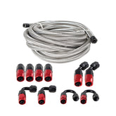 10/16/20FT 6AN CPE Fuel line Hose Braided Nylon Stainless Steel Oil Gas